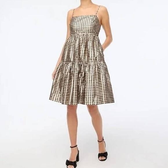 J.CREW Dresses & Skirts - J.Crew Lurex black and gold‎ Dress